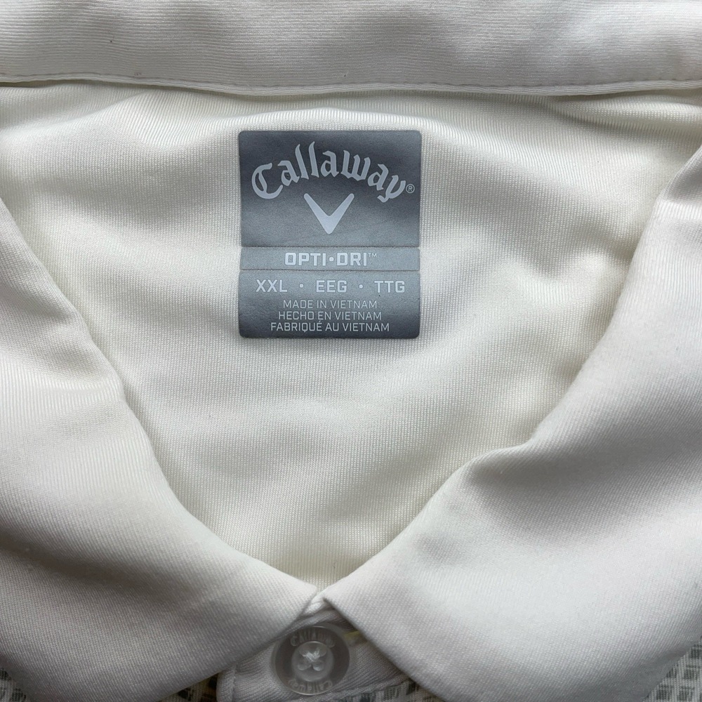 Callaway Mens 2XL Blue & White Opti Dri Short Sleeve Golf Polo Shirt - Picture 3 of 14